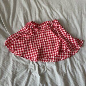 Ardene Red and White Checkered Skirt